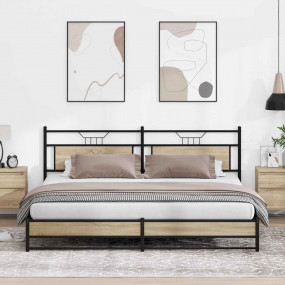Bed Frame Sonoma oak Steel, engineered wood Full Bed Fr...