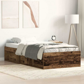 Bed Frame Old wood Engineered wood, solid pine wood Twi...