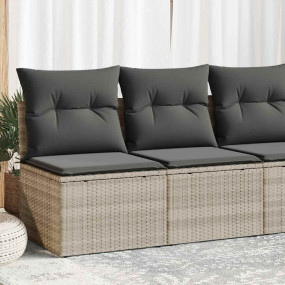 Garden Sofa Set Light grey Poly Rattan Standard Modular
