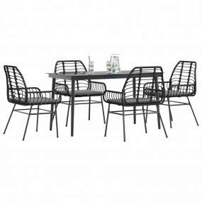 Garden Dining Set Black