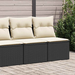 Garden Sofa Set Black, Cream White