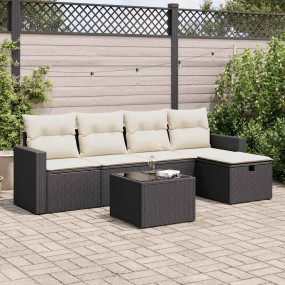 Garden Sofa Set Black, Cream white
