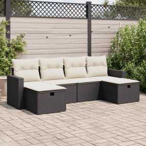 Garden Sofa Set Black, Cream White