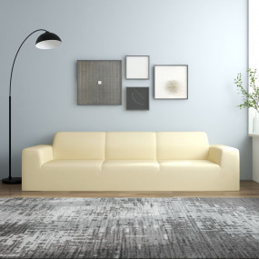 Couch Slipcover Cream 100% Polyester jersey