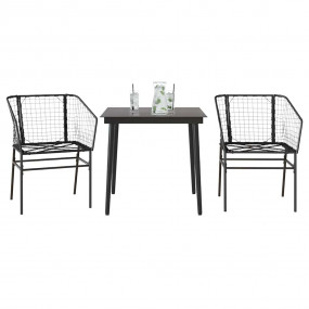 Garden Dining Set Black
