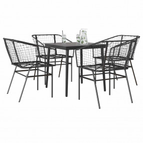 Garden Dining Set Black