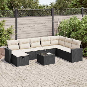 Garden Sofa Set Black, Cream White
