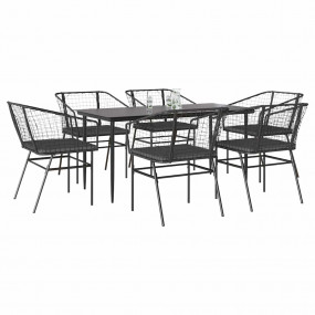 Garden Dining Set Black