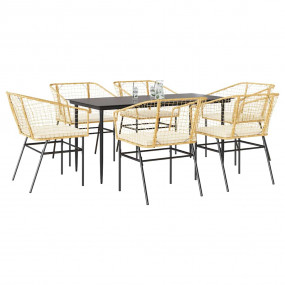 Garden Dining Set Brown, Cream, Black