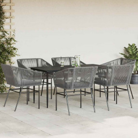 Garden Dining Set Grey, Black