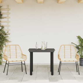 Garden Dining Set Brown PE rattan Removable Covers