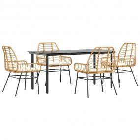 Garden Dining Set Brown