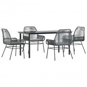 Garden Dining Set Grey, Black, Dark Grey