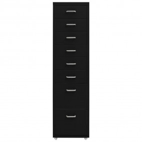 Mobile File Cabinet Black Metal Tall Sleek Mobile File ...