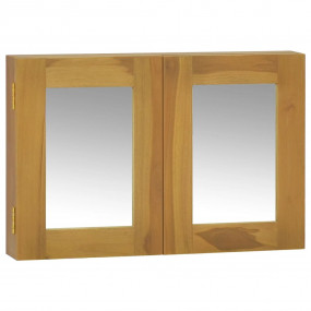 Mirror Cabinet Natural Teak Solid Teak Wood and Glass M...