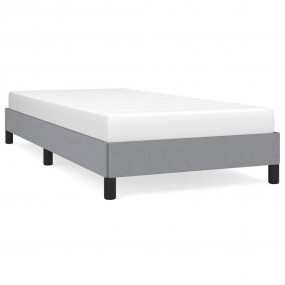 Bed Frame Light Grey Polyester, Plywood, Engineered woo...