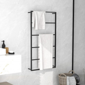 Towel Rack Black Steel 45.7 in x 23.6 in x 3.9 in Towel...