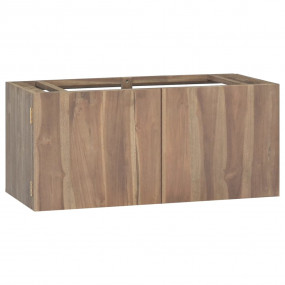 Wall-mounted Bathroom Cabinet Natural Teak Solid teak w...