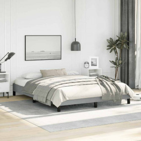 Bed Frame Light gray Polyester Queen Bed Frame Rectangu...