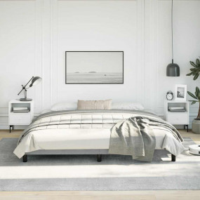 Bed Frame Light Grey 100% Polyester, Plywood, Engineere...