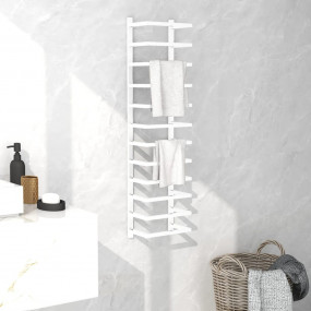 Towel Rack White Steel 9.4 in x 4.7 in x 37.8 in Towel ...