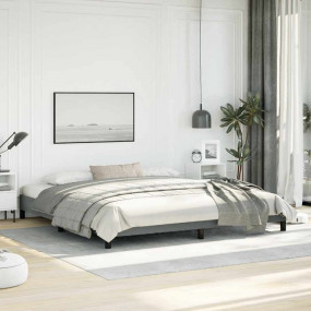Bed Frame Dark grey Polyester fabric, plywood, engineer...