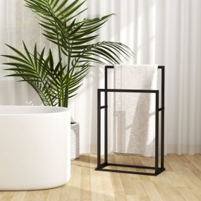 Towel Rack Black Iron 18.9 x 9.4 x 30.9 in Towel Rack