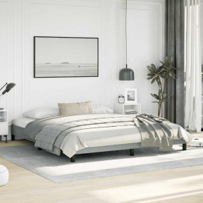 Bed Frame Light gray Polyester fabric, plywood, enginee...