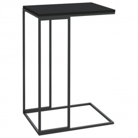 Side Table Black Engineered Wood Small Durable Side Tab...