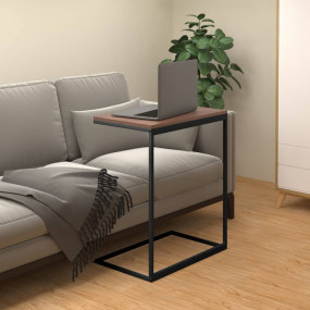 Side Table Black Engineered wood, iron 21.7x13.8x26.0 i...