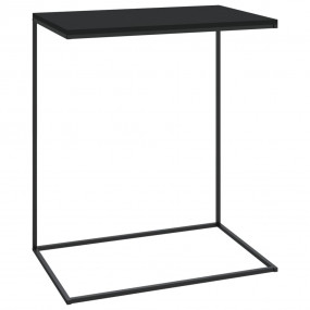 Side Table Black Engineered wood, Iron Durable Side Tab...