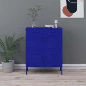 Storage Cabinet Navy Blue Steel Medium Height-Adjustabl...