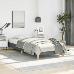 Bed Frame Dark Gray Polyester Twin Bed Frame Rectangula...