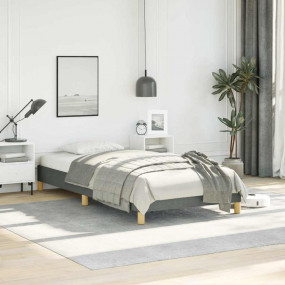 Bed Frame Dark Grey Polyester, Plywood, Engineered Wood...