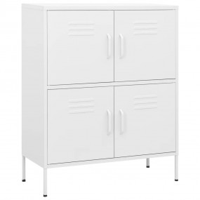 Storage Cabinet White Steel 31.5 x 13.8 x 40.0 in