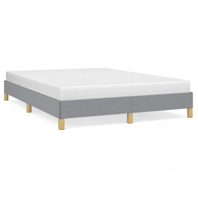 Bed Frame Light Gray Polyester, Plywood, Engineered Woo...
