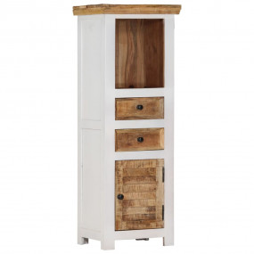 Highboard Brown and white Solid mango wood Medium Highb...