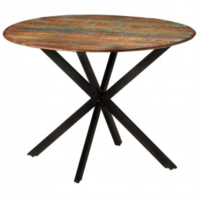 Dining Table Multicolor Solid reclaimed wood, powder-co...