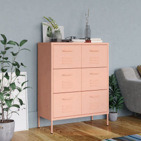 Drawer Cabinet Pink Steel Large Drawer Cabinet Rectangu...