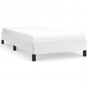 Bed Frame White Faux leather, plywood, engineered wood ...
