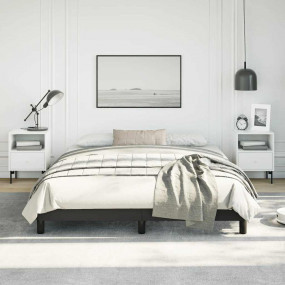Bed Frame Black Faux leather, plywood, engineered wood ...