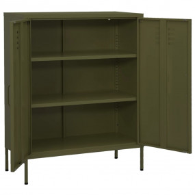Storage Cabinet Olive Green Steel Medium