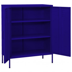 Storage Cabinet Navy Blue Steel Medium Height-Adjustabl...