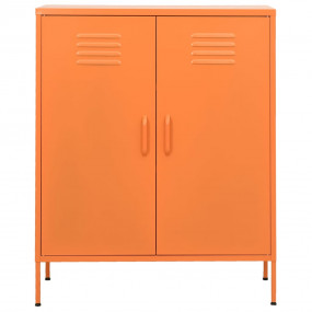 Storage Cabinet Orange Steel Medium Storage Cabinet Rec...