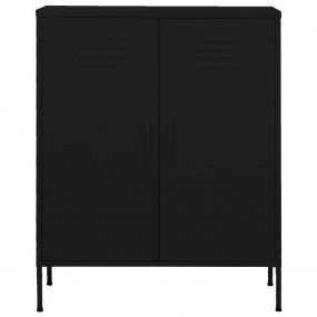 Storage Cabinet Black Steel Medium Height-Adjustable Sh...
