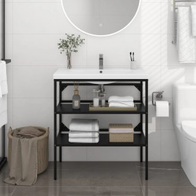 Bathroom Sink Frame Black Powder-coated iron Medium
