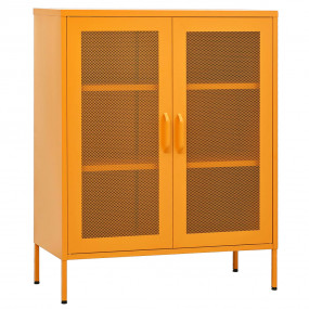 Storage Cabinet Mustard Yellow Steel 31.5x13.8x40.0 in