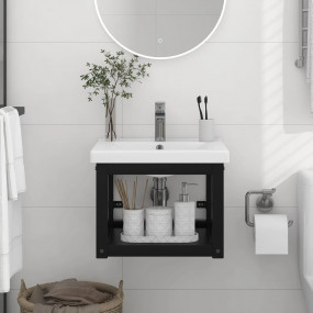 Bathroom Sink Frame Black Powder-coated iron Small