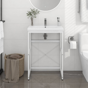 Bathroom Washbasin Frame White Powder-coated iron 23.2x...