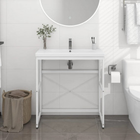 Bathroom Sink Frame White Powder-coated iron Medium